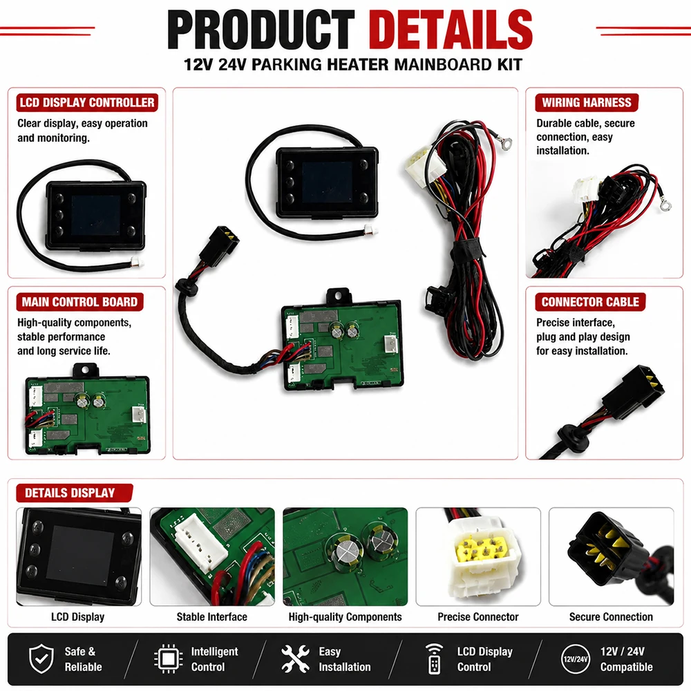 12V 24V 범용 주차 히터 메인보드 컨트롤러 키트( - Diesel Air Heater Lcd Controller 리뷰 및 가격