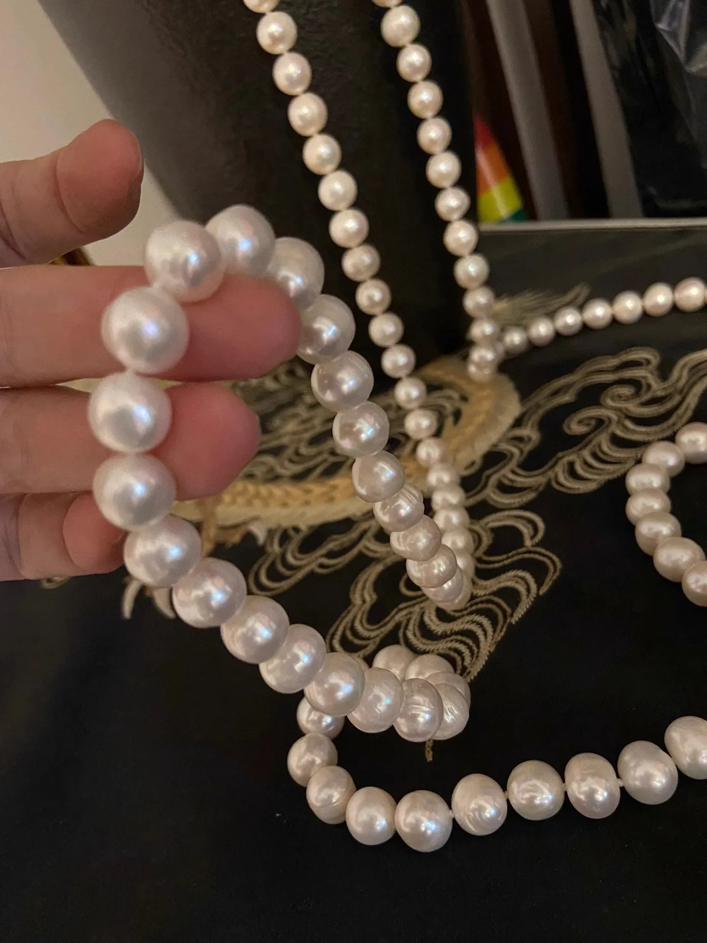 Classic long necklace AAA10-11mm natural South Sea pearl irregular necklace length 160cm/buttonless