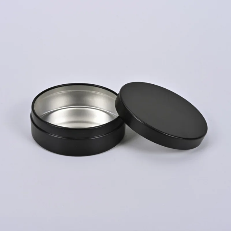 200pcs 3.38 oz Storage Bottles Jars 100ml Empty Round Matte Black Aluminum Tins For Cosmetic Packaging Metal Packing Jar