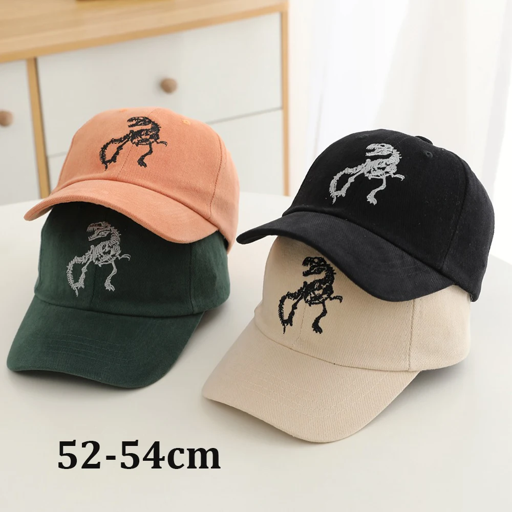 

Animal Embroidery Dinosaur Tyrannosaurus Baseball Caps for Children Retro Soft Washed Cotton Kids Caps Sun Hats Summer Spring