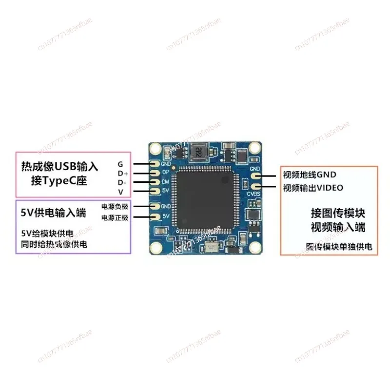 Thermal Imaging Image Transmission Dedicated UVC To CVBS Module USB Camera To Analog Video Output