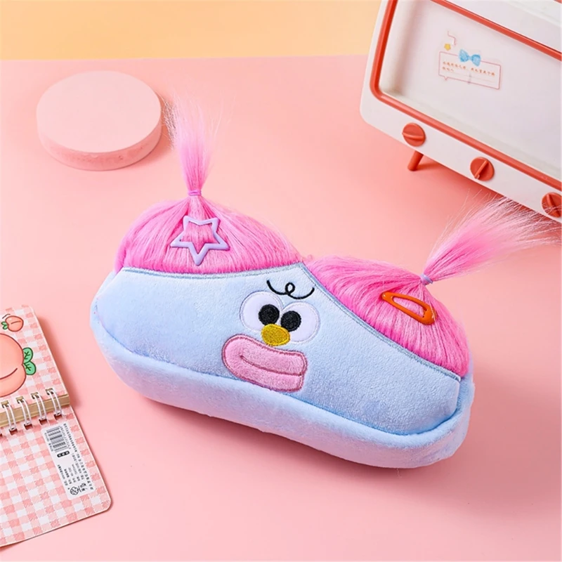 Cartoon Ugly Pencil Bag Plush Pen Pouches Zippered Pen Case Big Capacity Stationeries Bag Kid Back to School Gift