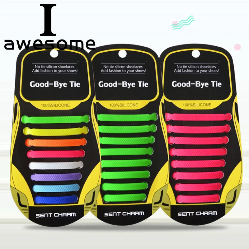 16Pc/Set No Tie Shoelaces for Kids and Adults 13 Colors Elastic Silicone Shoelaces Athletic Running Shoes Lace All Sneakers Fit