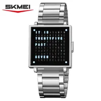 Reloj electrónico SKMEI de moda, reloj de pulsera Digital con luz Led de lujo para hombre, indicador de fecha, reloj de acero inoxidable resistente al agua 2388