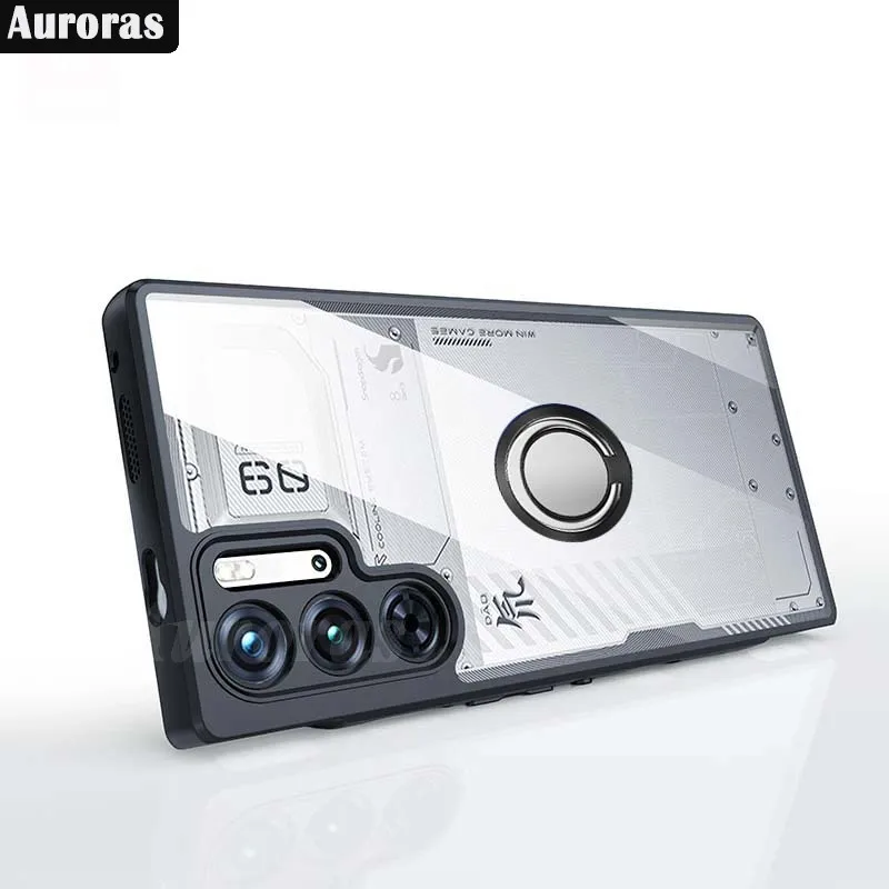 

Auroras For Nubia Red Magic 9 Pro Plus Case Magnetic Ring Clear Airbag Shockproof Hard Shell For Redmagic 8 8S Pro+ Back Cover