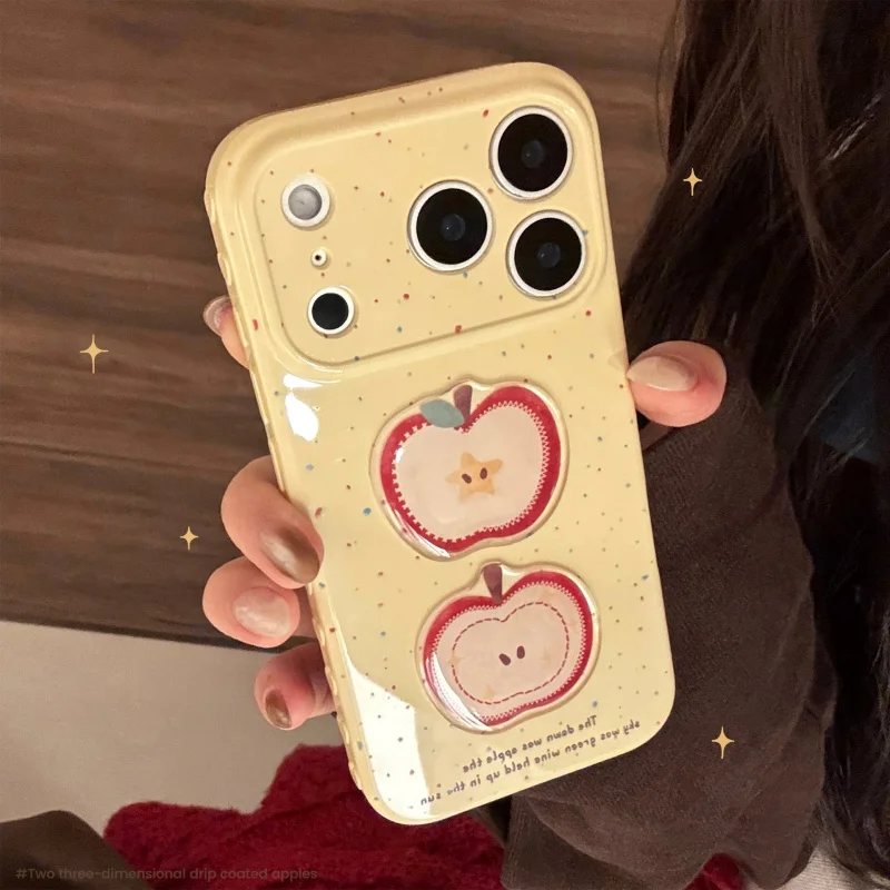 

New Year's Red Fruit Suitable iPhone 17 Pro max Phone Case 16 Creative 3D 15 Bright Surface 13 Soft 11