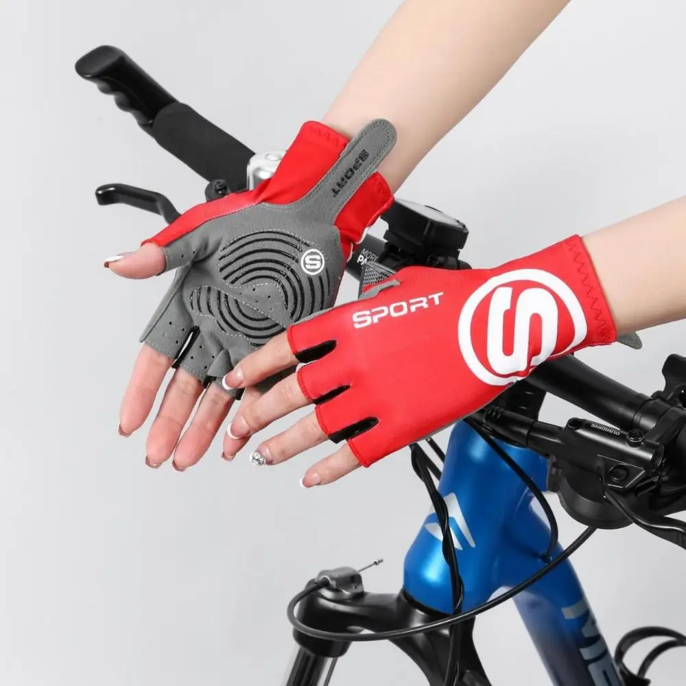

1Pair Sun Protection Half-Finger Cycling Glove Breathable Wear-Resistant Fishing Gloves Palm Protection Non Slip Driving Gloves