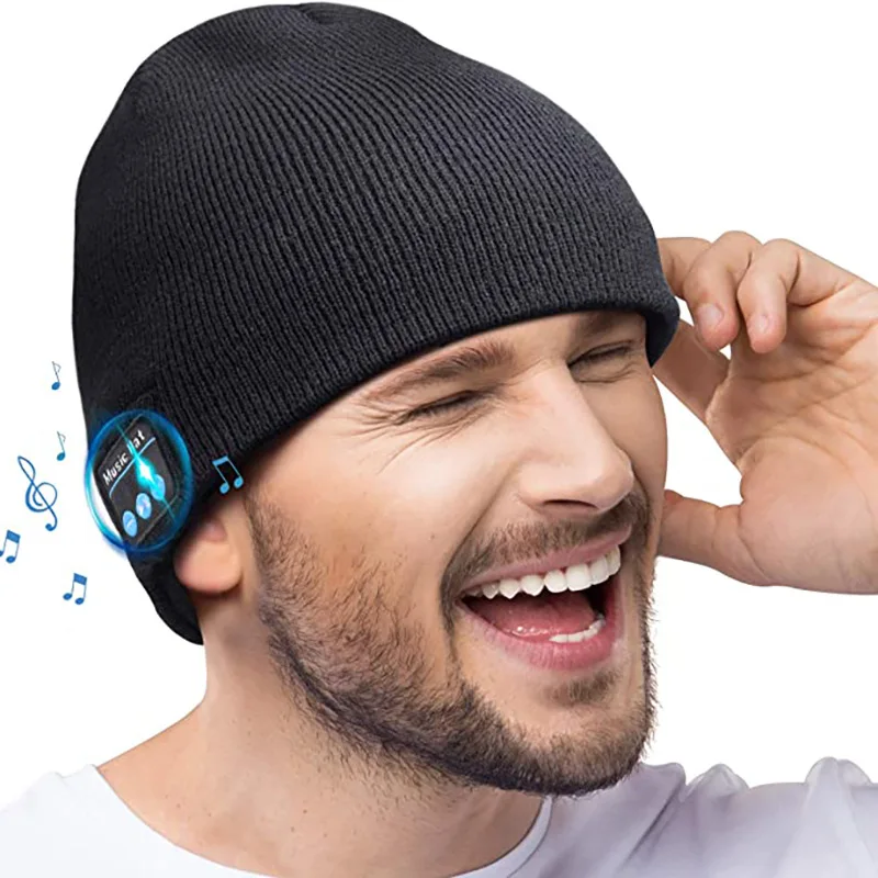 Wireless Bluetooth Musical Hats,Rechargeable Washable Winter Warm Unisex Men Knitt Beanie Caps, Handfree Phonecall Headset Cap