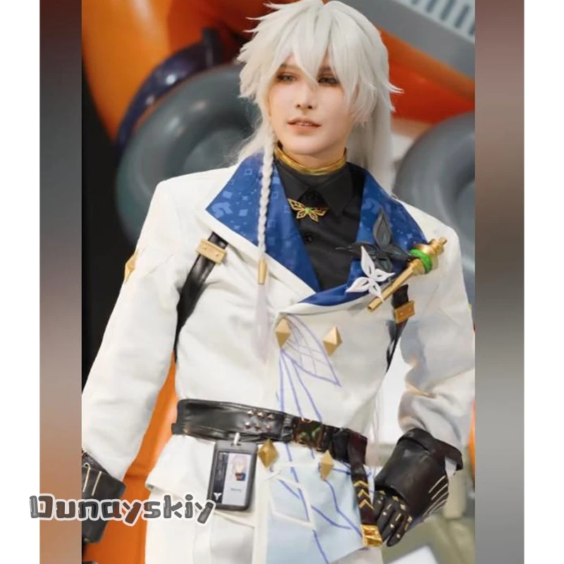

Dream ZS^Baicang Costume Handsome Whit Coat Pants Punk Uniform Gradient Wigs Halloween Cos Anime Neverness To Everness Cosplay
