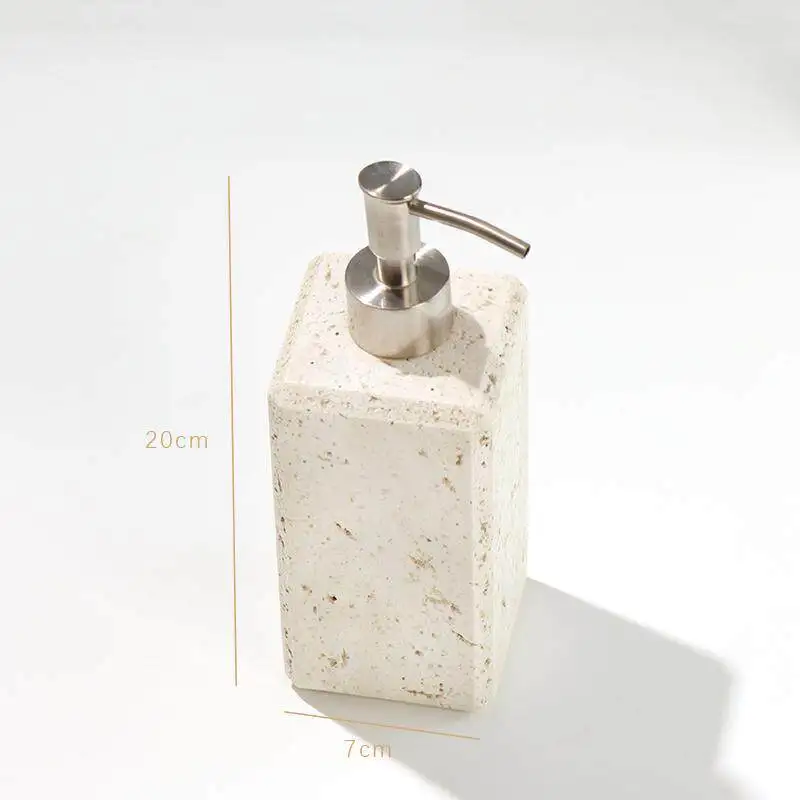 Sand and Gravel Resin Hand Sanitizer Bottle Luxury Advanced Bathroom Emulsion Press Packaging Bottle Bathroom Tray Ornaments Set