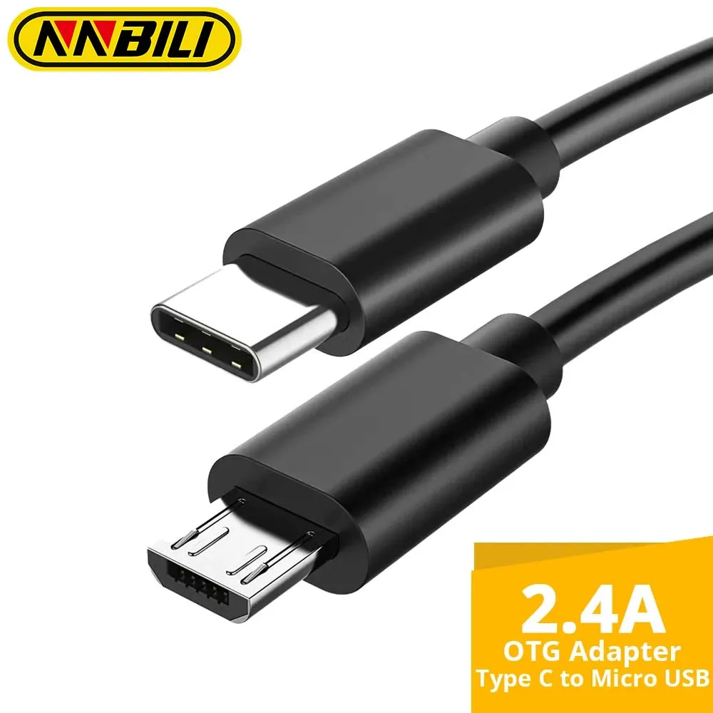 NNBILI USB C to Micro USB Cable For Samsung Redmi LG Moto Xbox-One PS4 ControllerFire TabletsTV Stick USBC Adapter Charging Cord