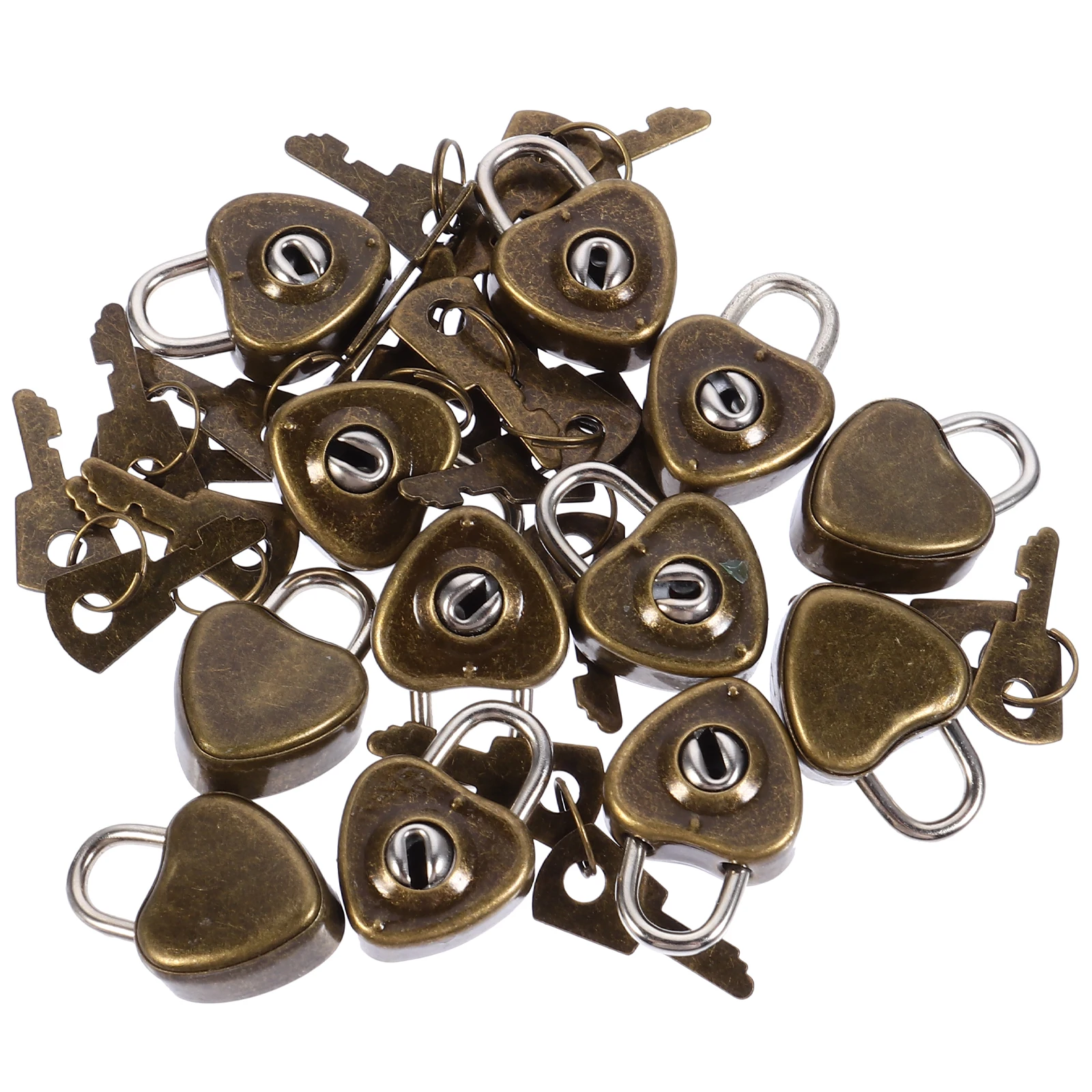 

12Pcs Mini Heart Shape Padlock Rustproof Travel Lock for Luggage Suitcase Diary Drawer Cabinet Security Mini Padlock