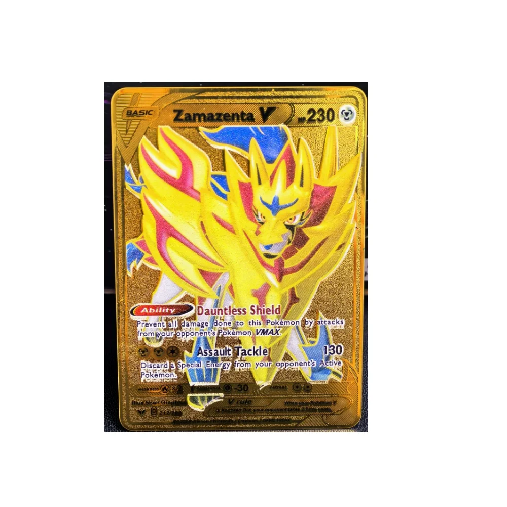 2026 Pokémon 10000 Arceus Pikachu Charizard Vmax Gx Gold Pocket Monster Letras Metálicas de Hierro en Inglés Tarjetas Coleccionables Regalo para Niños
