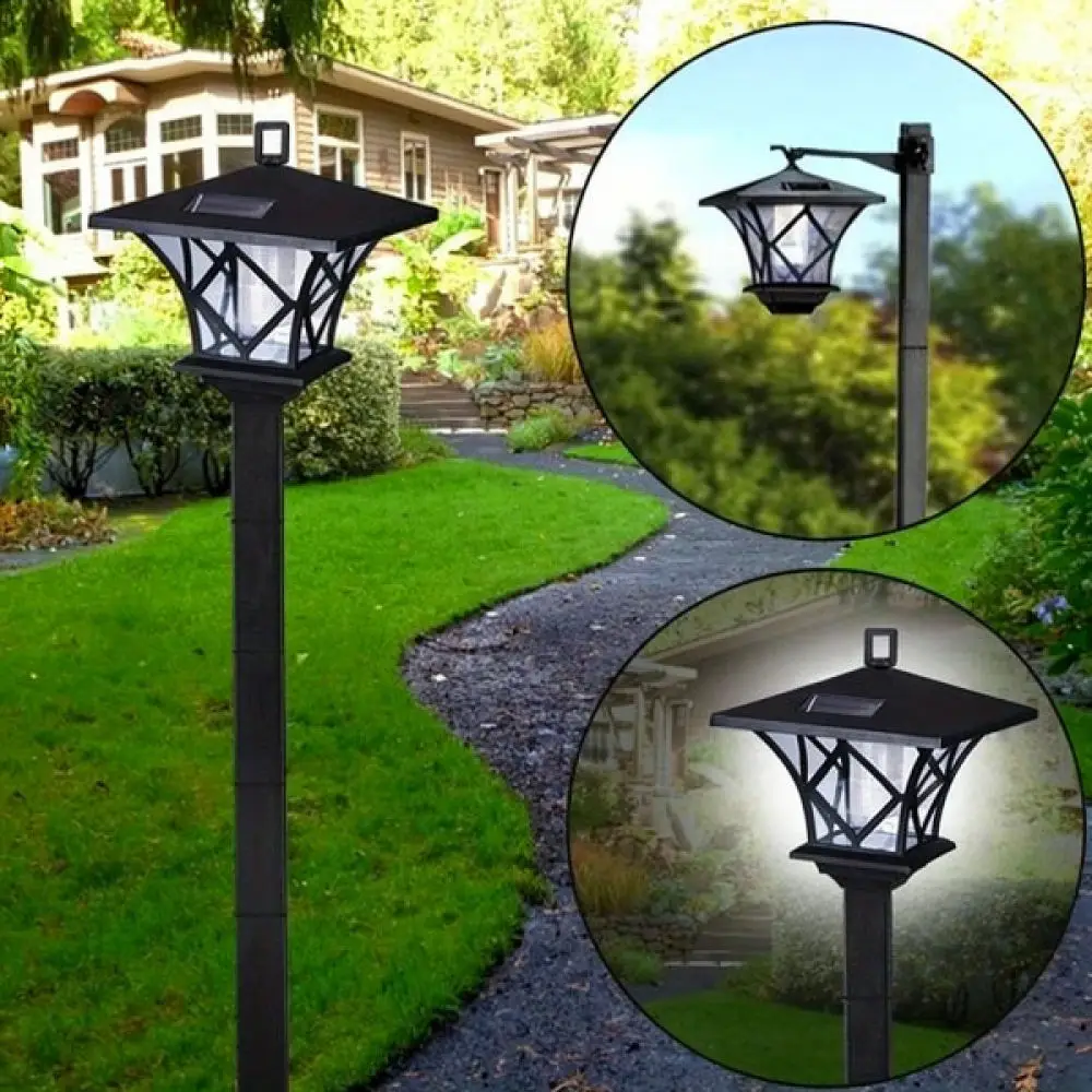 Outdoor Solar Garden Light Retro Palace Hexagon Lamp Garden Villa Decoration Waterproof Energy Saving Landscape Street Lamp