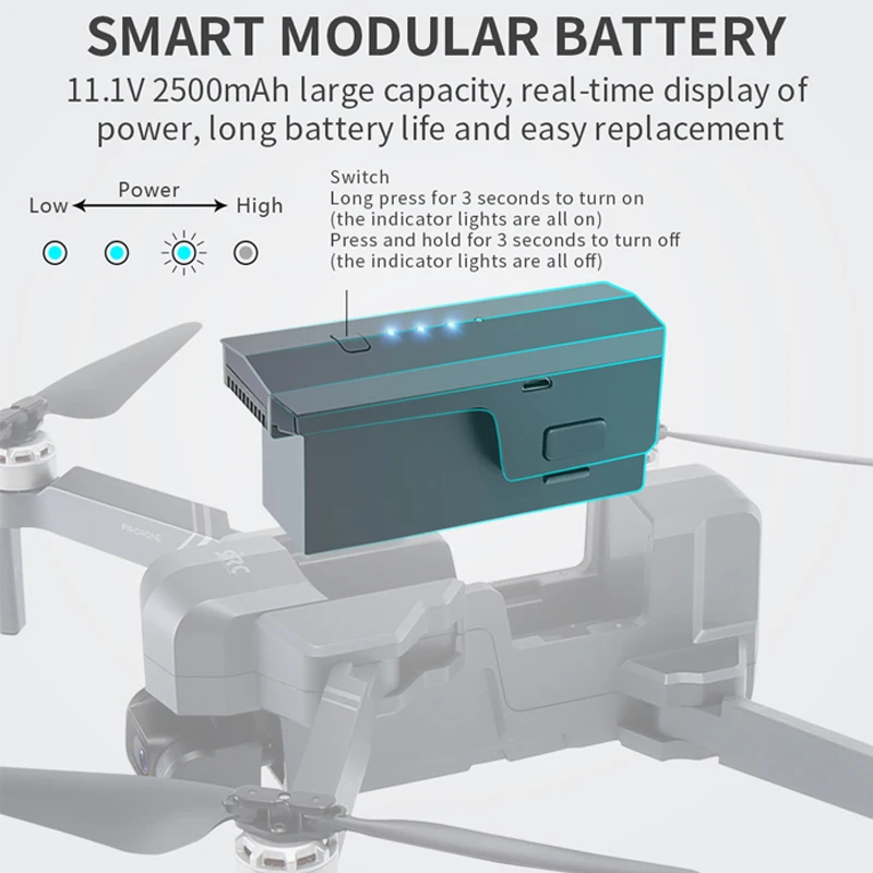 Oryginalny akumulator SJRC F11S / F11 4K Pro Drone 11.1V 2500mAh F11 4K Camera 5G GPS RC Quadcopter Części zamienne Akcesoria