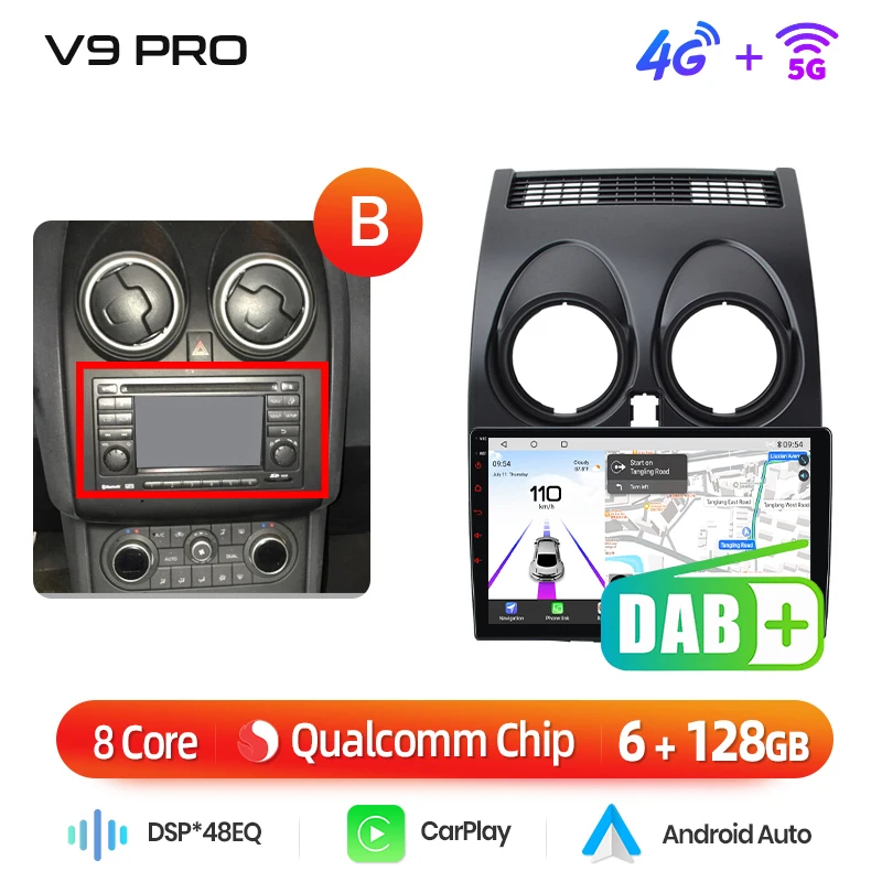Junsun 360° °   Panoramische Camera 8-core Autoradio Voor Nissan Qashqai J10 2006-13 Draadloze CarPlay Scherm Android auto Stereo GPS Nav