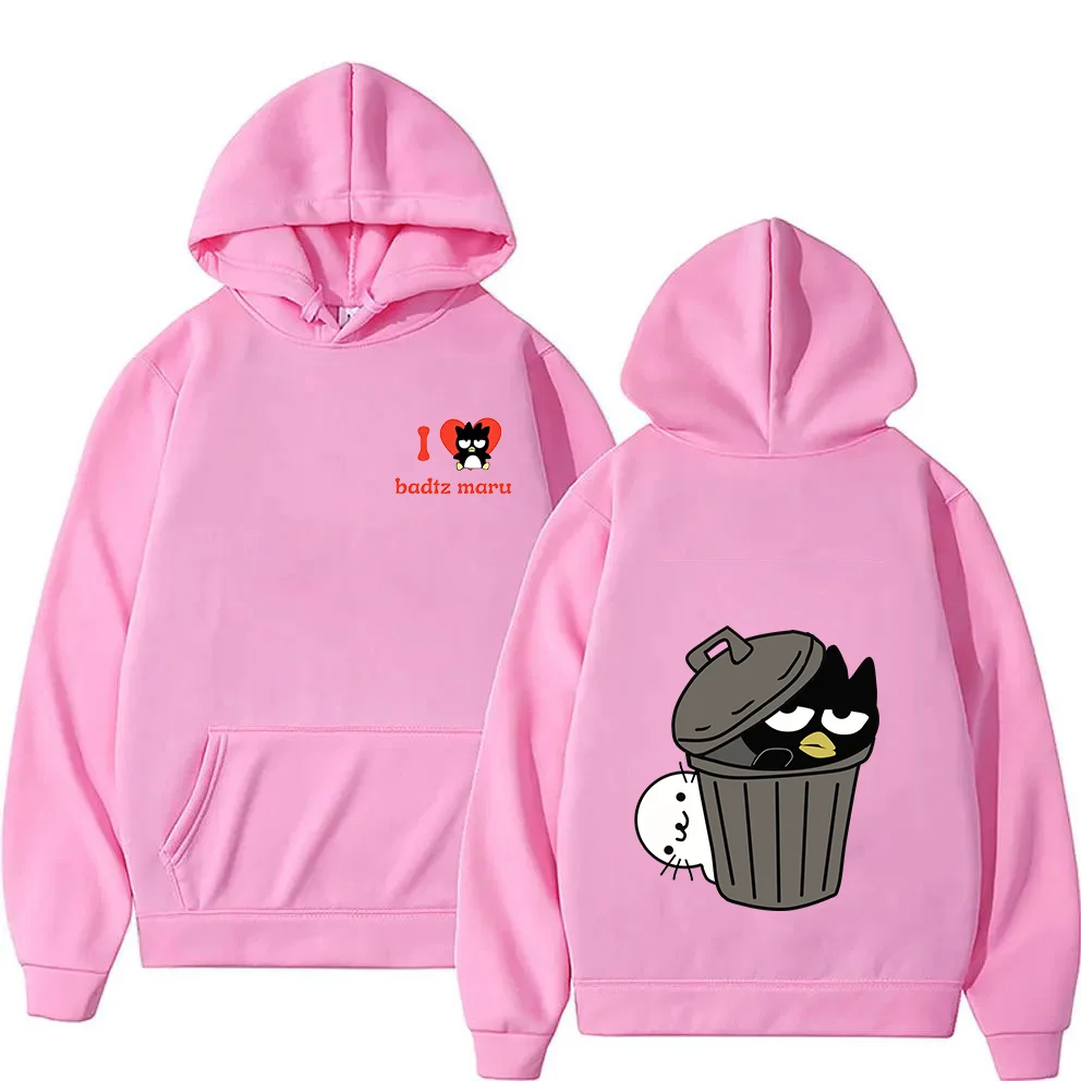 Kawaii Kuromi BADTZ MARU printed unisex hoodie spring and autumn Sanrio cartoon casual sports street printed hoodie