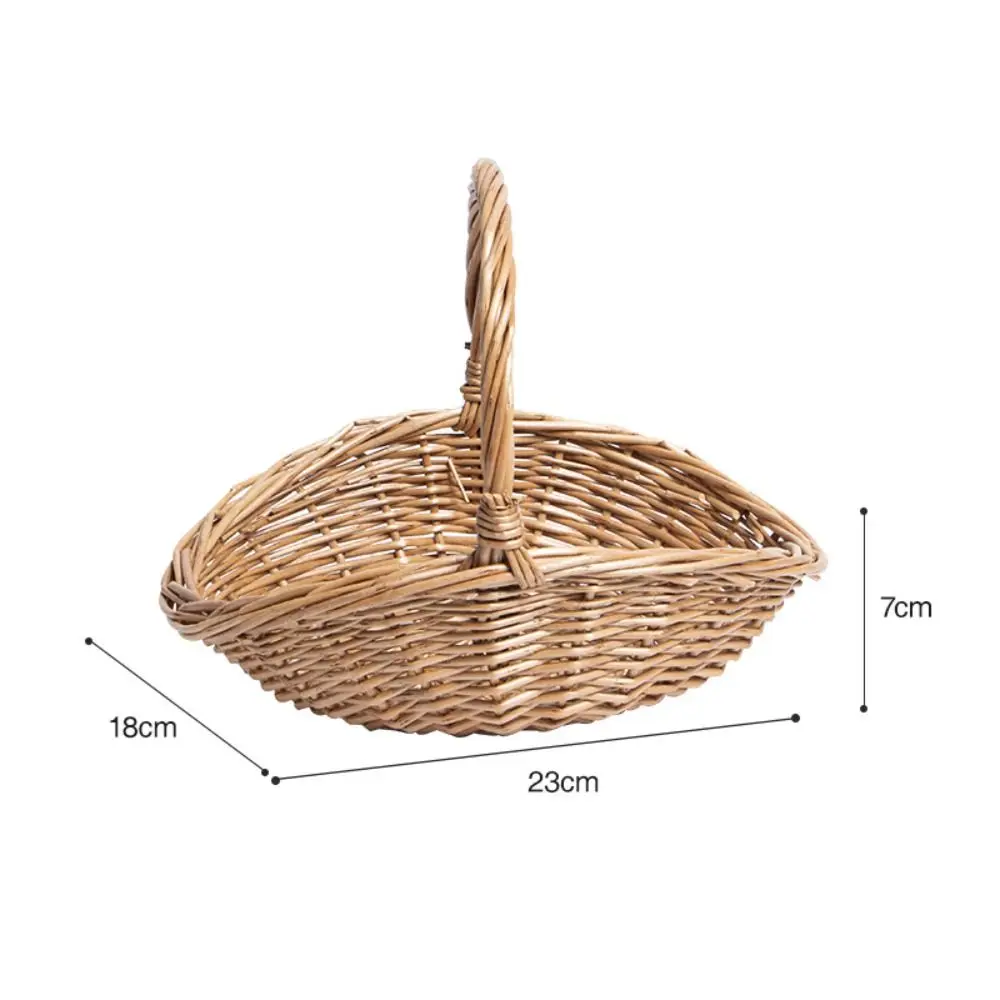 Willow Rattan Picnic Supply Hamper Storage with Handle Handmade Flower Basket Wear-resistant Picnic Container