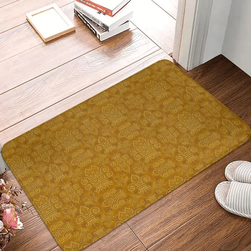 

Fleur De Lis Gold Doormat Non-Slip Kitchen Bathroom Mat Toilet Door Floor Entrance Carpet Rug