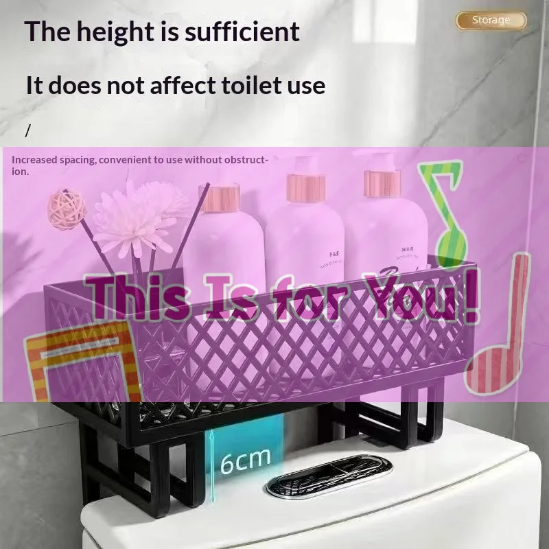 【HMA】Plastic Over Toilet Storage Rack Hollow Grid 6cm Raised Base For Bathroom Storage Great Finds For The Home