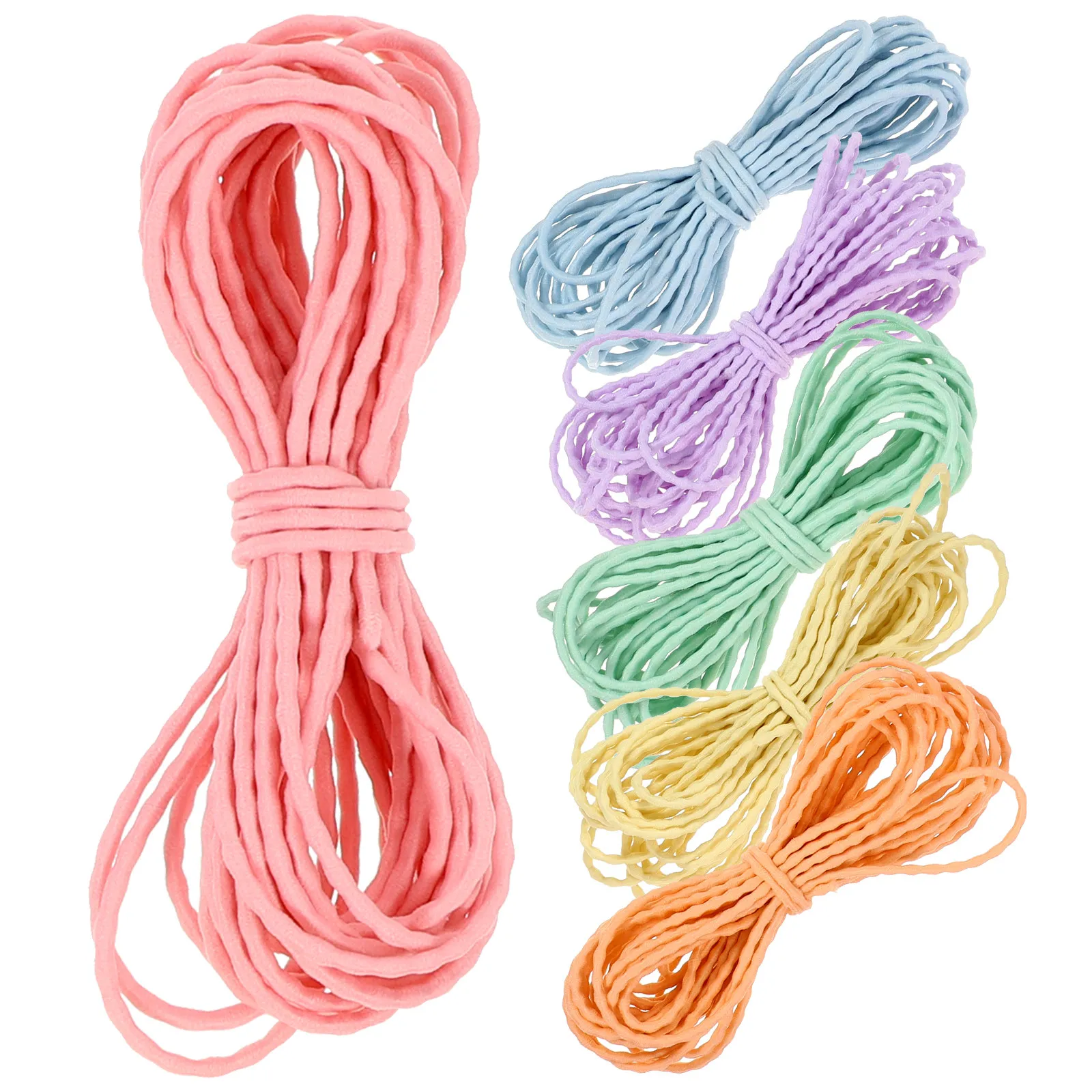 6Pcs Colorful Stretchy Elastic Hair Ties Cord DIY Jewelry Making Bracelet String for Beads DIY Crafts Stretchy String