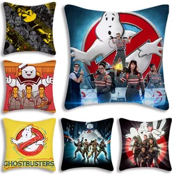 Movie Ghostbusters Pillow Covers Cartoon Sofa Decorative Home Double-sided Printing Short Plush Cute Cushion Cover