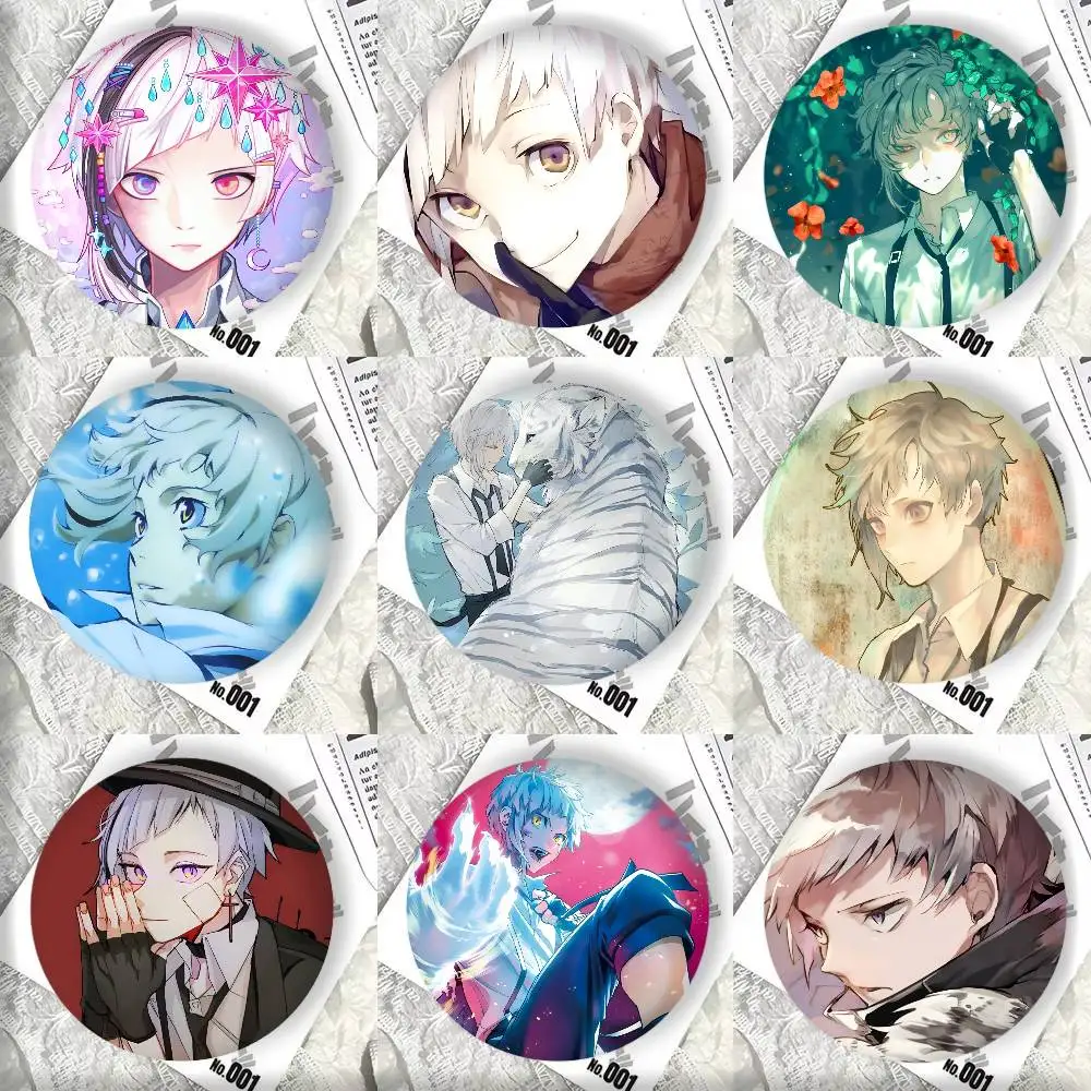 Anime B-Bungo S-Stray Dogs Nakajima Atsushi Round badge lapel pin backpack clothing jewelry accessories gift brooch