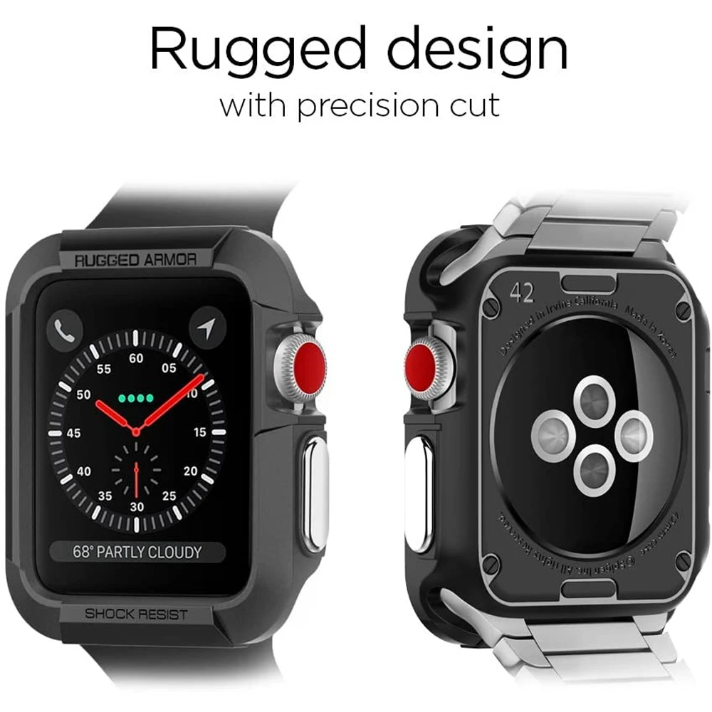 Rugged Armor watch cover for Apple Watch Case 45mm 44mm 40mm Tpu Shockproof Protective bumper iwatch 4 5 6 SE 7 8 Accessories