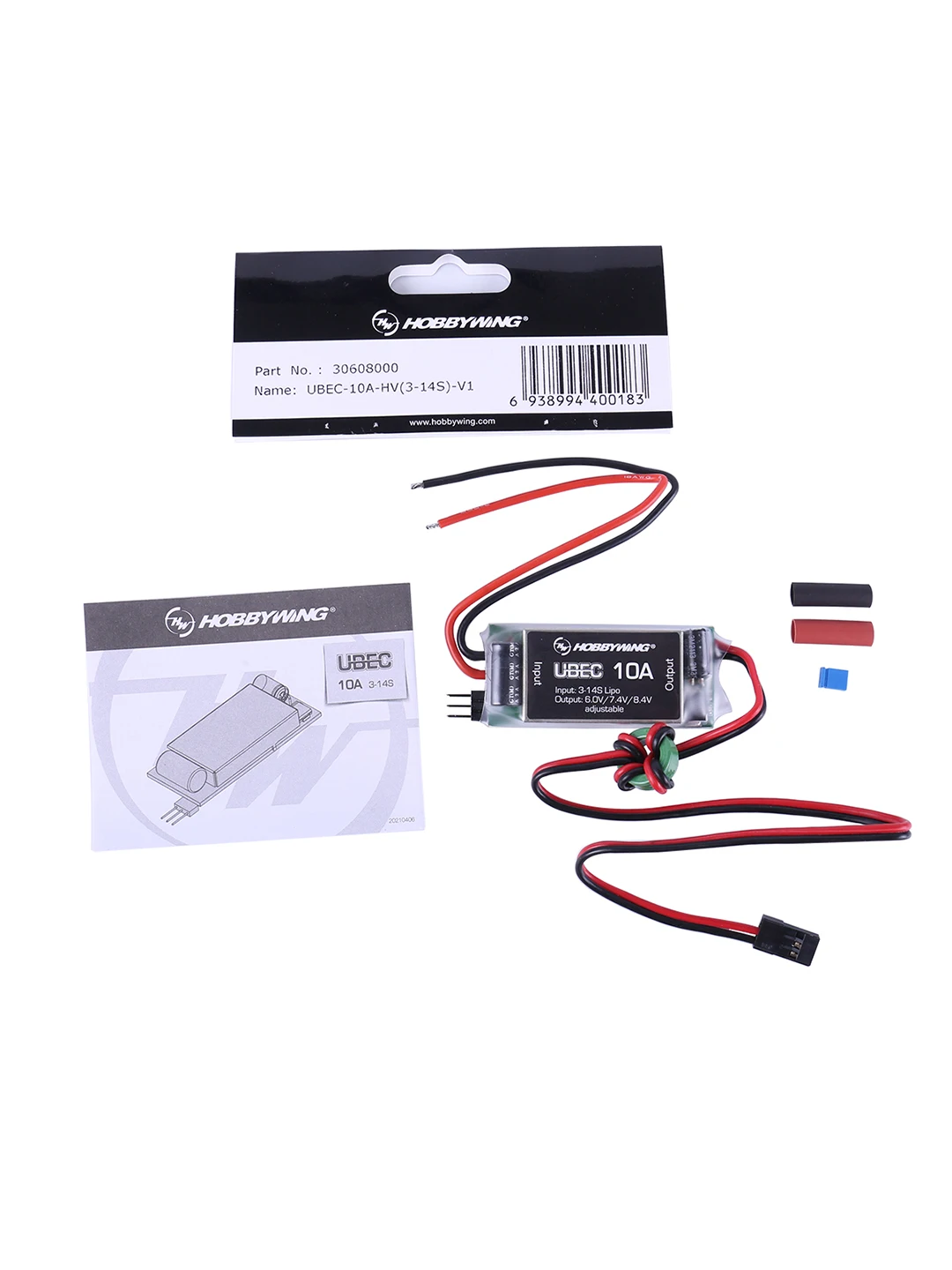 Hobbywing UBEC 10A Voltage Regulator Module Output 6V/7.4V/8.4V HV 3S 4S 6S 3-14S Lipo Battery RC Receiver Brushless Servo Motor