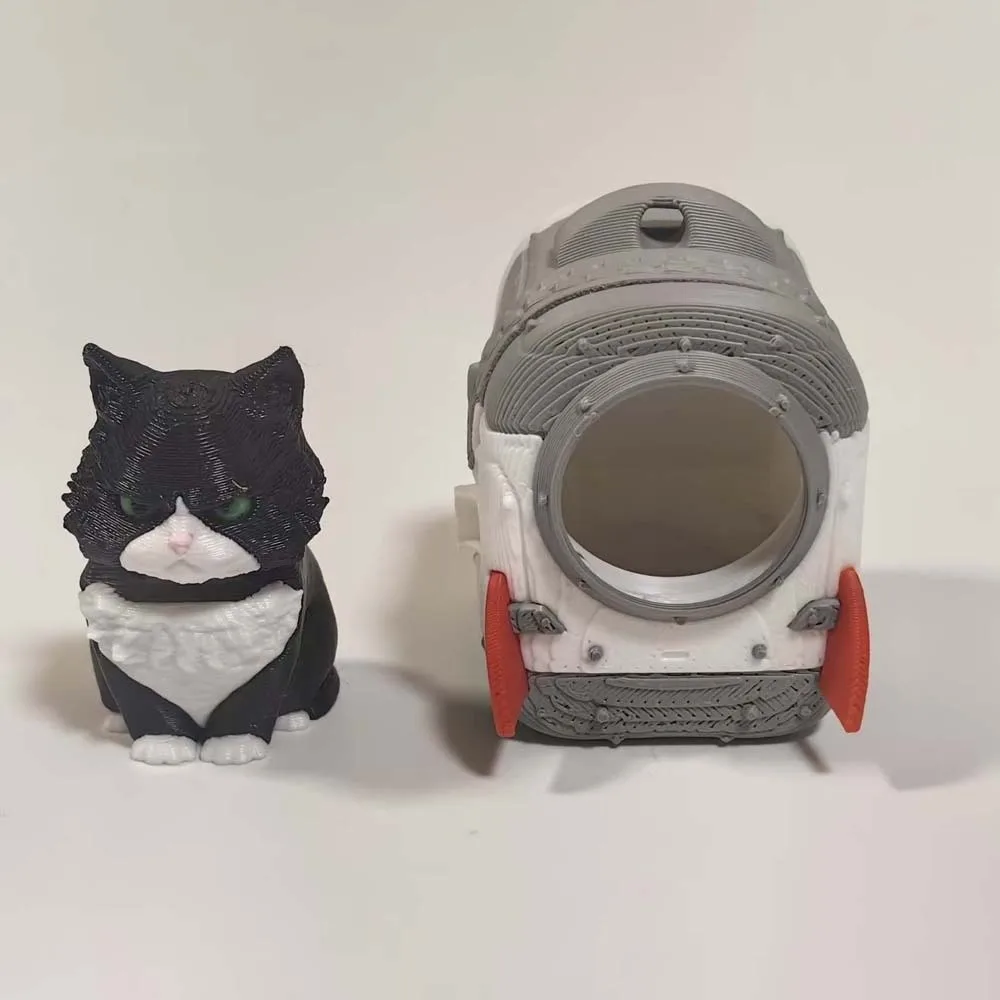 PLA 3D Printed Keychain Lightweight Build Rigid Shell Trendy Bag Charm Smooth Finish Vibrant Shades Micro Kitten Bag Gifting