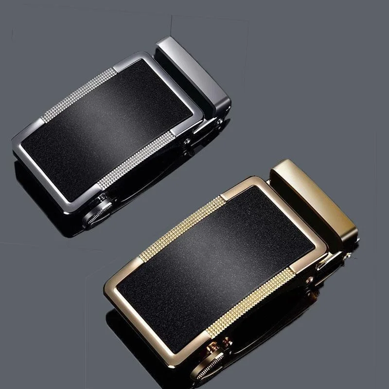 Cintura automatica per uomo d'affari, fibbia regolabile senza foro, cintura sottile in pelle per ufficio/intervista/matrimonio