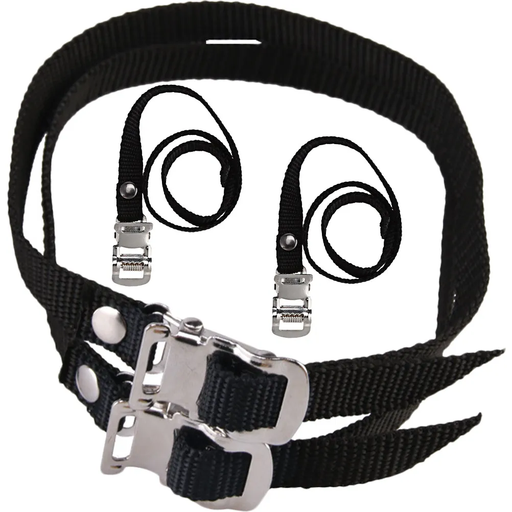 4Pcs Dynamic Training Pedal Straps Adjustable Wide Thick Nylon Bike Toe Straps for Stationary Bike Cycling Gym Fitness Equipment