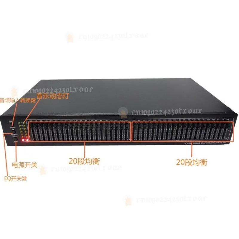 Dual 20 Segment Stereo Equalizer Amplifier Preamp EQ Tone Treble Midrange Bass 40-Band Equalizer EQ-799