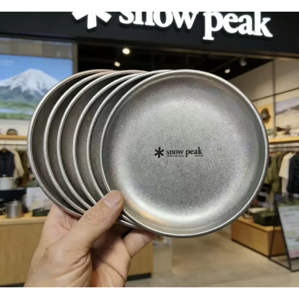 snow peak Round Camping Plate Portable Outdoor Dinner Plate Reusable Fruit Tableware For Picnic Travel Camping Hiking