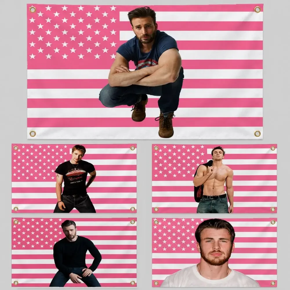 Celebrity Chris Evans CEvans Actor Meme Flags Wall Hanging Background Flag Wall Decor Banners for Outdoor Bedroom Dorm Room
