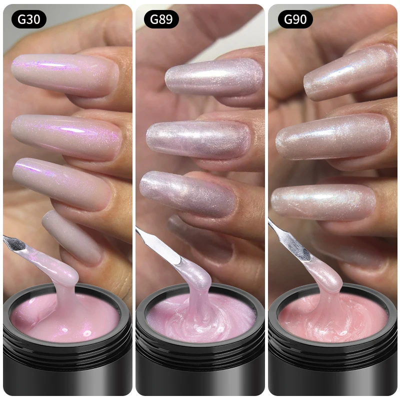 MSAHRE 142 g Hartgel für Nagelverlängerung, Perlenschimmer, Builder, Konstrukteur, Gel, selbstnivellierend, Verstärkung, Nagelgele, Tarnung