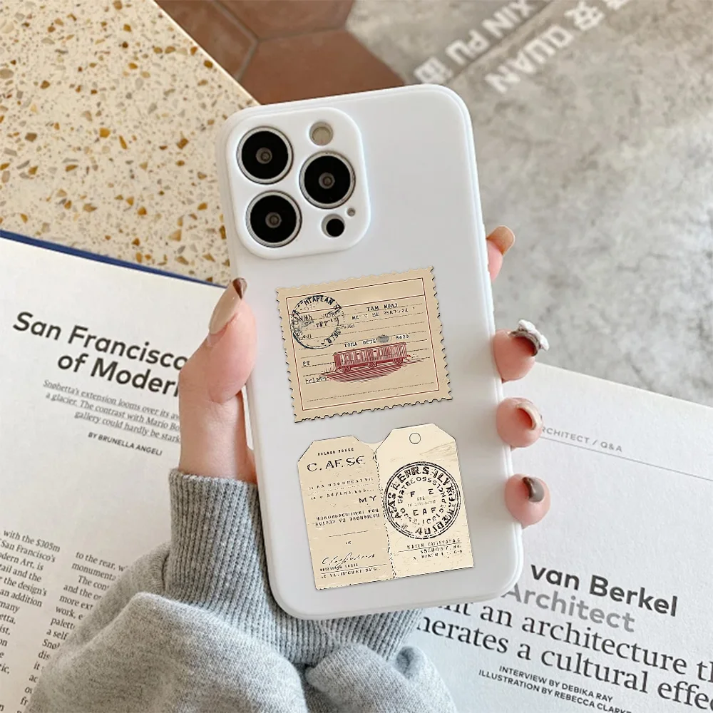 50 STKS Retro Design Stempel Decoratie Stickers DIY Plakboek Telefoon Case Laptop Tablet Speelgoed Decoratie Stickers