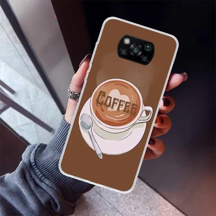 Coffee Wine Cup Phone Case for Xiaomi Poco X6 X5 X4 X3 Nfc F6 F5 Pro F4 Gt F3 F2 F1 M5S M4 M3 5G Soft Cover Print Fundas