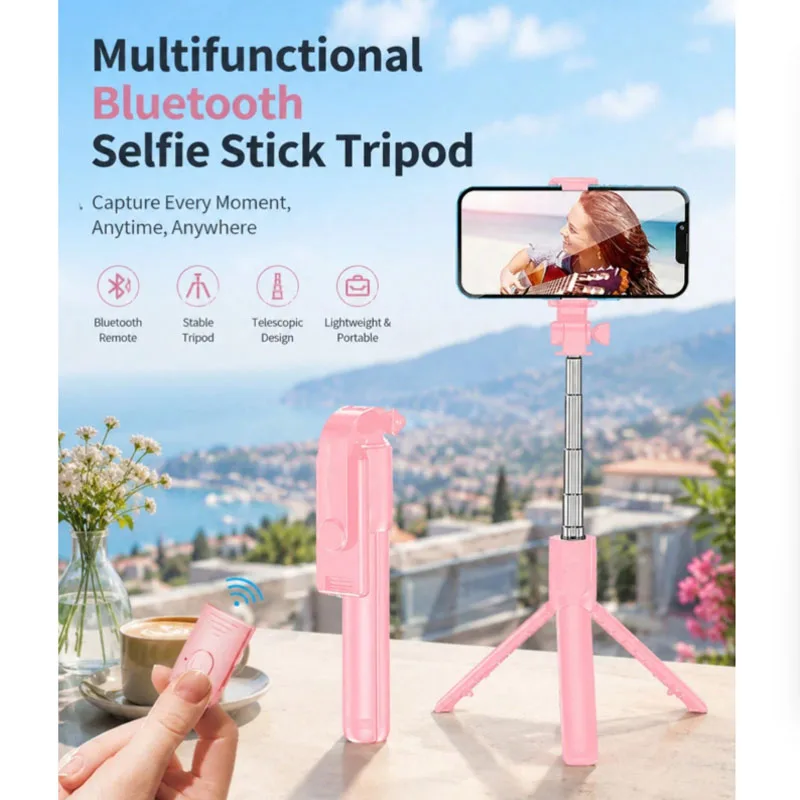 Selfie Stick With Multifunctional Tripod & Phone Holder, Extended Remote Control Live Broadcast Tripod For General Photography,