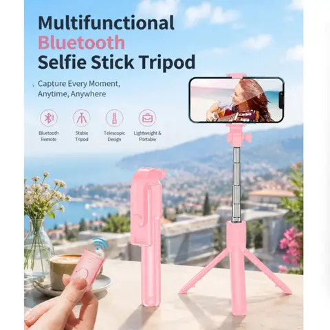 Selfie Stick With Multifunctional Tripod & Phone Holder, Extended Remote Control Live Broadcast Tripod For General Photography,