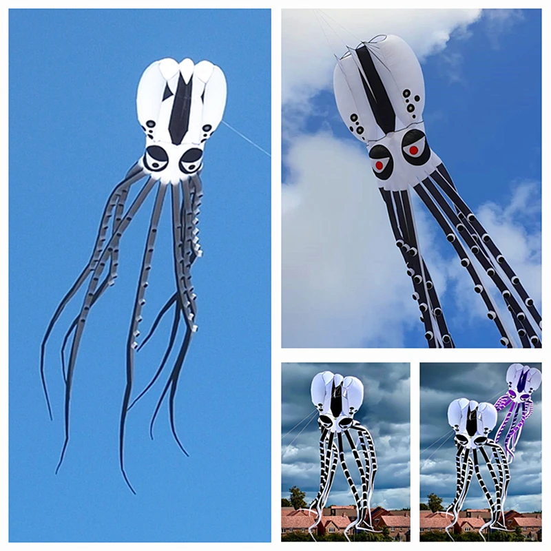 

free shipping 20m large octopus kite show soft kite flying nylon kites for adults professional kites giant kites inflatable toys