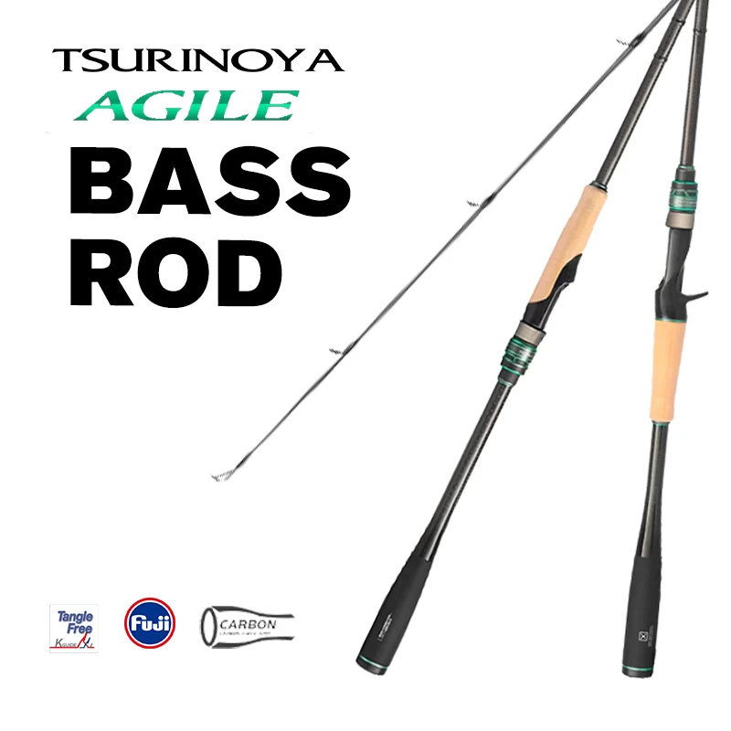 TSURINOYA AGILE Ⅱ FUJI A Guide Casting Fishing Rod 802M 792ML  Long Casting 2 Section Carbon Bass Seabass Rod