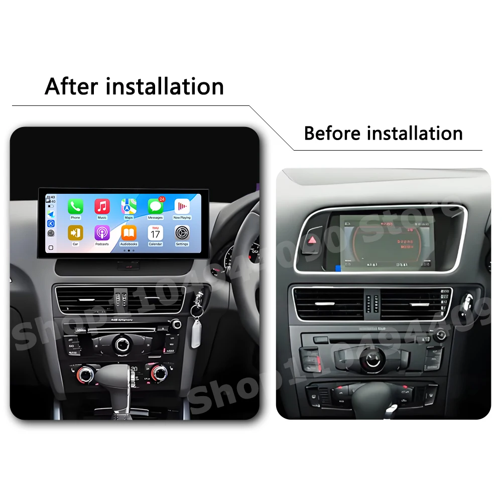 Carplay Android 14 Right Hand Drive for Audi Q5 2009 - 2017 QLED 2400*900P Multimedia GPS Navi Display Car Radio Stereo Player