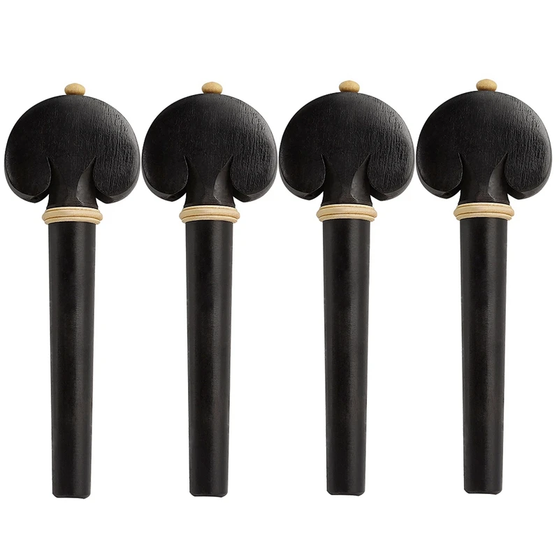 4Pcs Professional Ebony Wood Cello Tuning Pegs Violoncello Musical Intruments Parts & Accessories