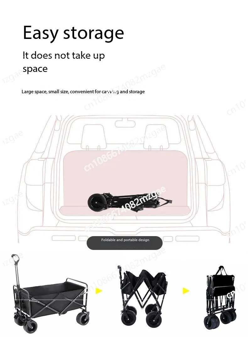 Stall trolley folding table removable awning camping portable trolley