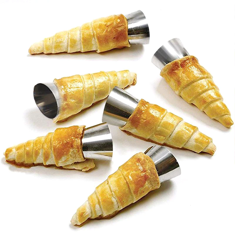 6Pcs Stożkowa rurka Stożek Rolka Formy Spiralne Croissants Formy Krem Róg Forma do ciasta Ciastko Deser Kuchnia Narzędzia do pieczenia