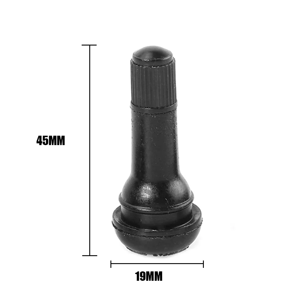 200/100PCS Black TR413 Snap In Short Rubber Valve Stems with Dust Caps Tubeless Car Motorcycle Wheel Tire Valve Stems