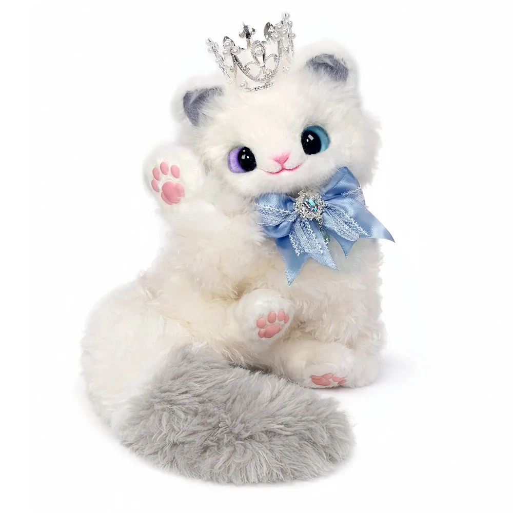[Optional Eyes] Crown Cat Original Handmade Healing Plush Skeleton Doll High-end Girls Gift Ornament Figurines & Miniatures
