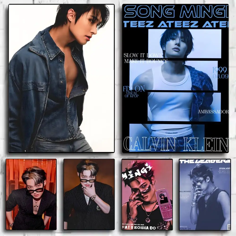 Celebrity O-ong Mingi Poster Framed Canvas Wall Art Print for Office Dining Room Bathroom Wall Decor