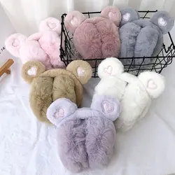 Cute Bear Ears Winter Warm paraorecchie paraorecchie donna peluche spessa morbida paraorecchie proteggi le orecchie paraorecchie calde per adulti bambini